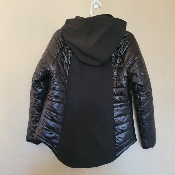 Guess Jacket Womens Large Black Puffer Quilted Water Resistant Full Zip Pockets - Picture 8 of 8